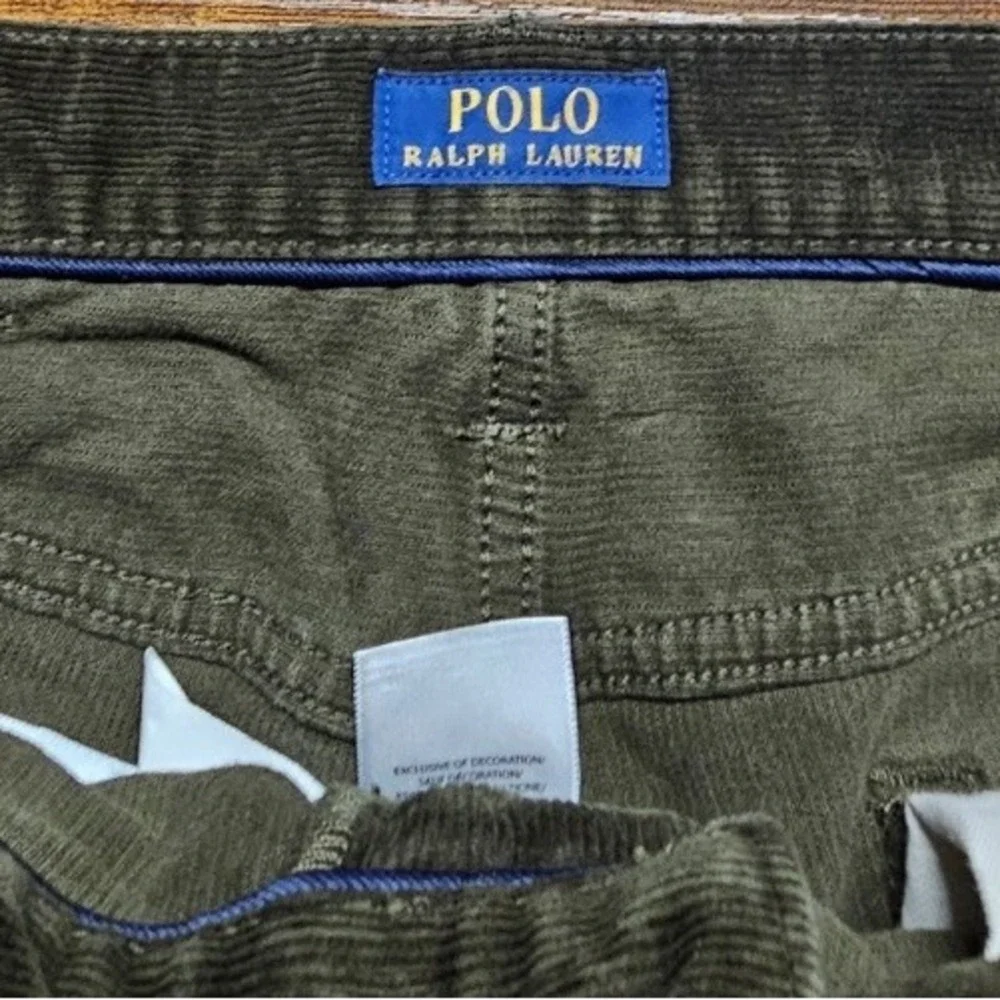 Polo Ralph Lauren Men's Varick Slim Straight 33x32 Olive Green Corduroy 5 Pocket